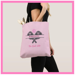 Bolso De Tela Jugador de pelota Monograma Paddles Tote Bag