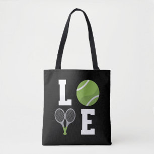 Bolso De Tela Jugador de tenis con bolas y raquetas
