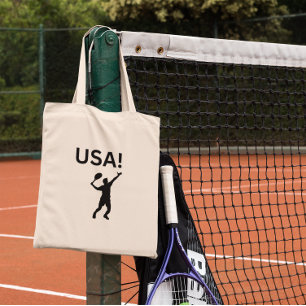 Bolso De Tela Jugador de tenis de EE.UU. usando el punto como bo