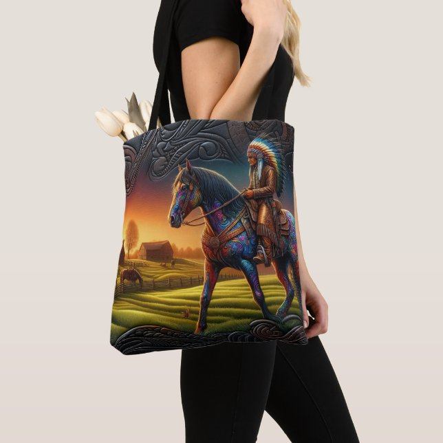 Bolso De Tela Jugador nativo al atardecer (Detalle)