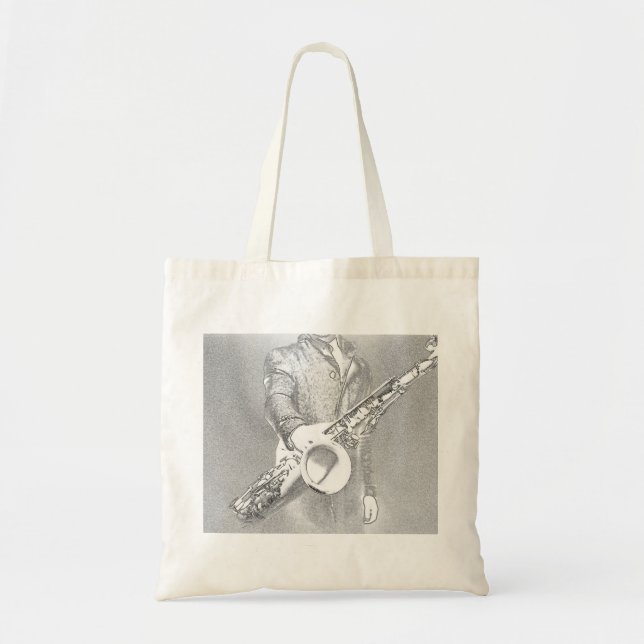Bolso De Tela jugador saxofón (Frente)