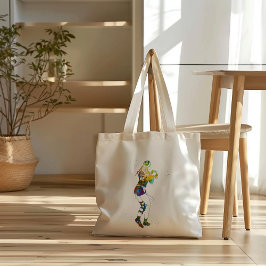 Bolso De Tela Jugadora de fútbol americano con banderas femenina