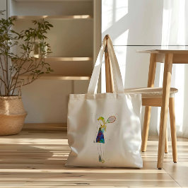 Bolso De Tela Jugadora de Tenis Femenina