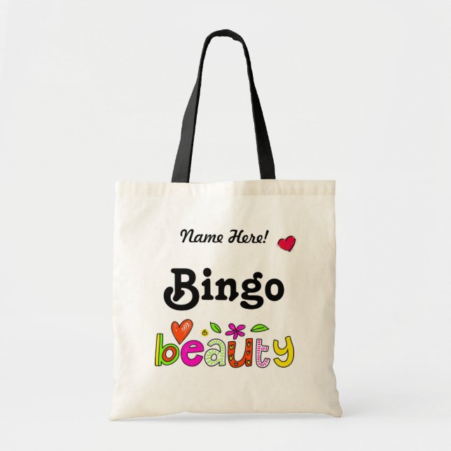 Bolso De Tela Jugadores de Bingo Cute Beauty Personalizado Bingo (Frente)