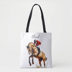 Bolso De Tela Jugando caballos y jinetes en acción ecuestre