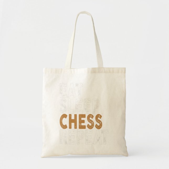 Bolso De Tela jugar ajedrez repetido (Frente)