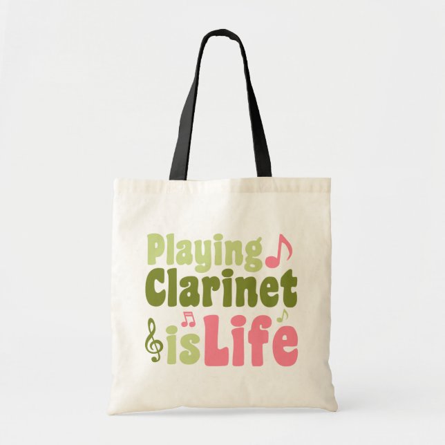 Bolso De Tela Jugar al Clarinet es la vida (Frente)