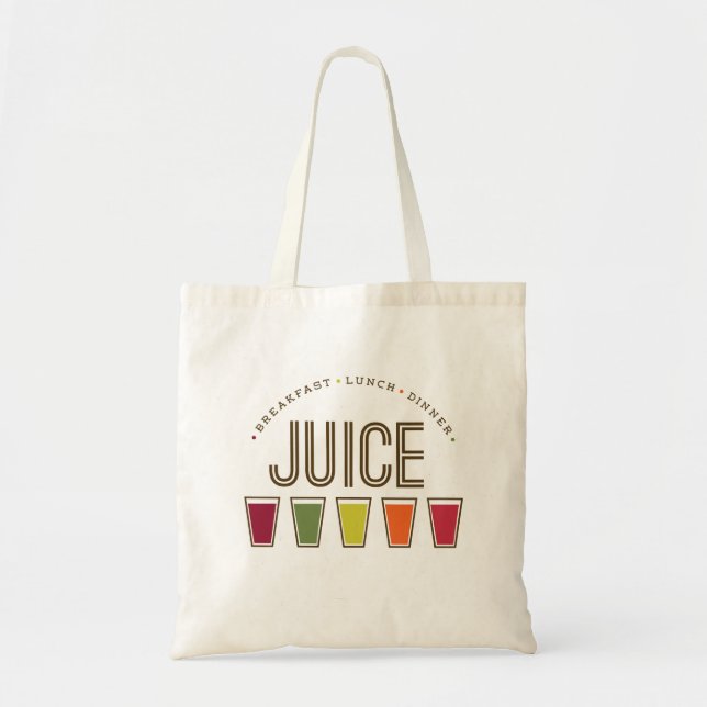 Bolso De Tela Jugo - desayuno, almuerzo y cena. Tote de Eco (Frente)