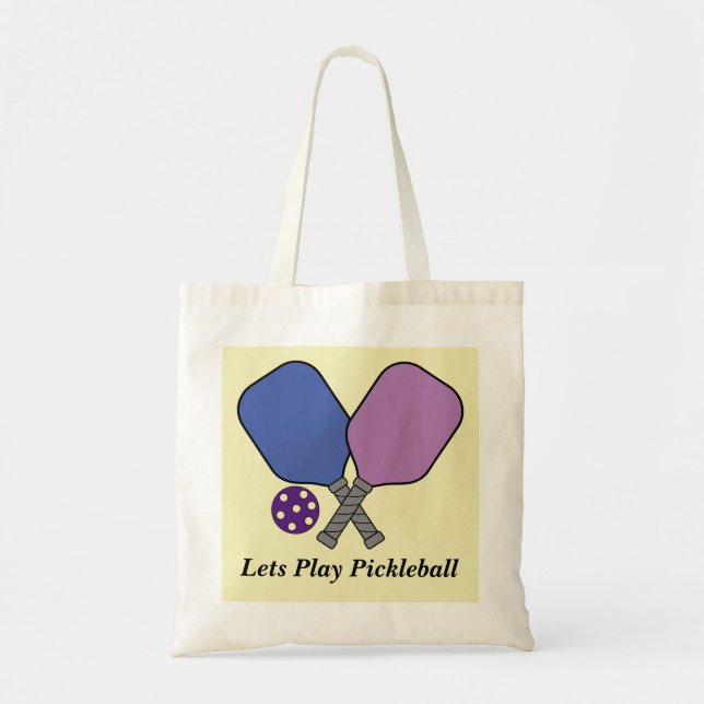 Bolso De Tela Juguemos a Pickleball (Frente)
