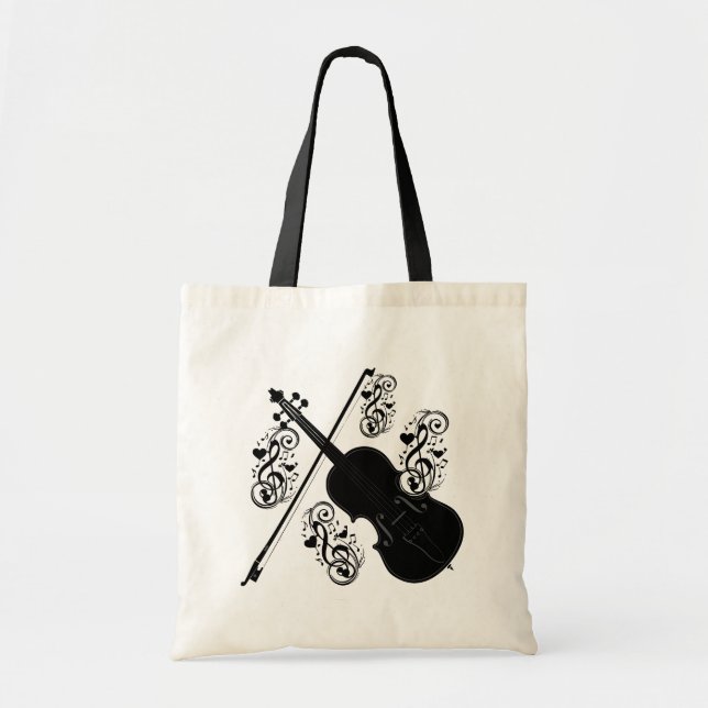 Bolso De Tela Juguemos, violín_ (Frente)