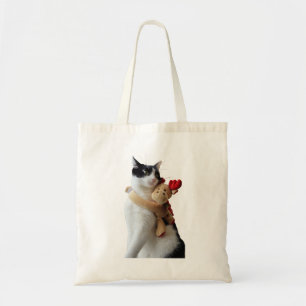 Bolso De Tela Juguete de Navidades de gatos y renos blancos y ne