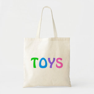 Bolso De Tela JUGUETES en letras coloridas