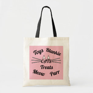Bolso De Tela "Juguetes Gatos Manta Golosinas Maullar Ronroneo"