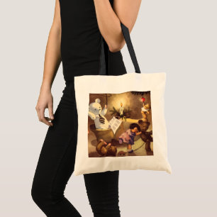Bolso De Tela Juguetes Navideños Antiguos, Muñecas Bailarinas, O