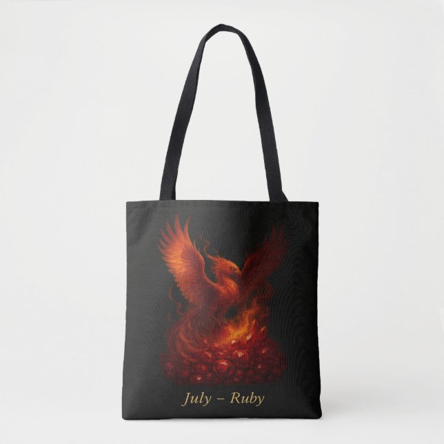 Bolso De Tela Julio Ruby - Phoenix & Fiery Birthstone (Anverso)