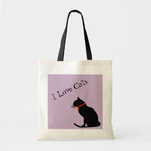 Bolso De Tela Jumbo Me Encantan Los Gatos Lilac Y El Tote Gráfi