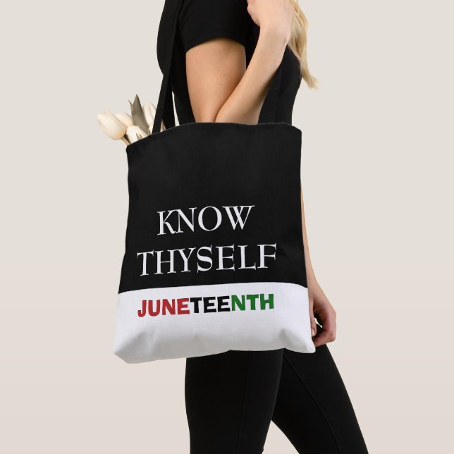 Bolso De Tela JUNETEENTH Conócete A Sí Mismo (Detalle)