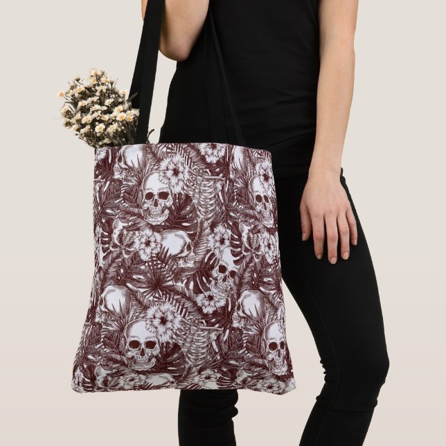 Bolso De Tela Jungle Skulls Tote Bag (Detalle)