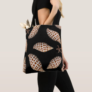 Bolso De Tela Junonia Seashell Black Tote