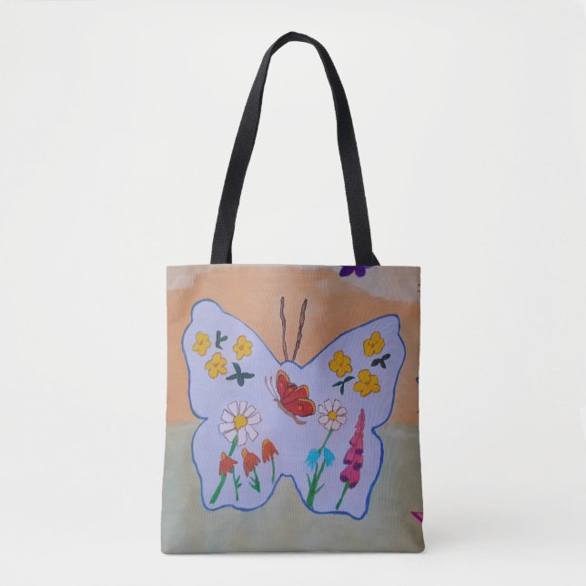 Bolso De Tela Junta de Tote de Sueño de Mariposa (Anverso)