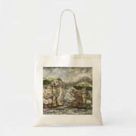 Bolso De Tela Juntos todavía granja caprichosa Animales Lluvia 