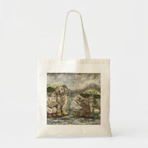 Bolso De Tela Juntos todavía granja caprichosa Animales Lluvia 