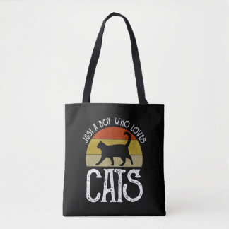 Bolso De Tela Just A Boy Who Loves Cats