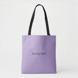 Bolso De Tela Just a Girl purple tote bag