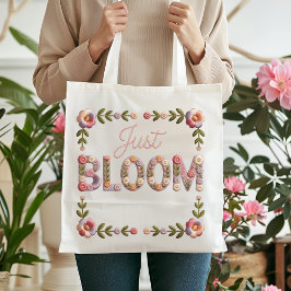 Bolso De Tela Just Bloom Faux Embroidery Floral Boho Cottagecore