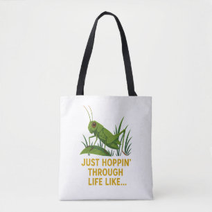 Bolso De Tela "Just Hoppin’ Grasshopper Art"