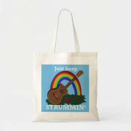 Bolso De Tela Just Keep Strummin’ Ukulele Rainbow Hawaiian 