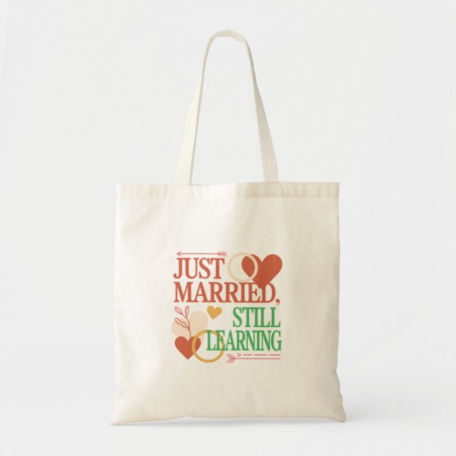 Bolso De Tela Just Married, Still Learning – Valentine's Day (Frente)