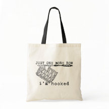 Just One More Row I'm Hooked Crochet Hook and Yarn