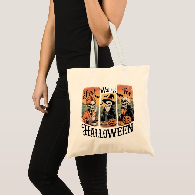 Bolso De Tela Just Waiting for Halloween – Funny Spooky Season (Anverso (producto))