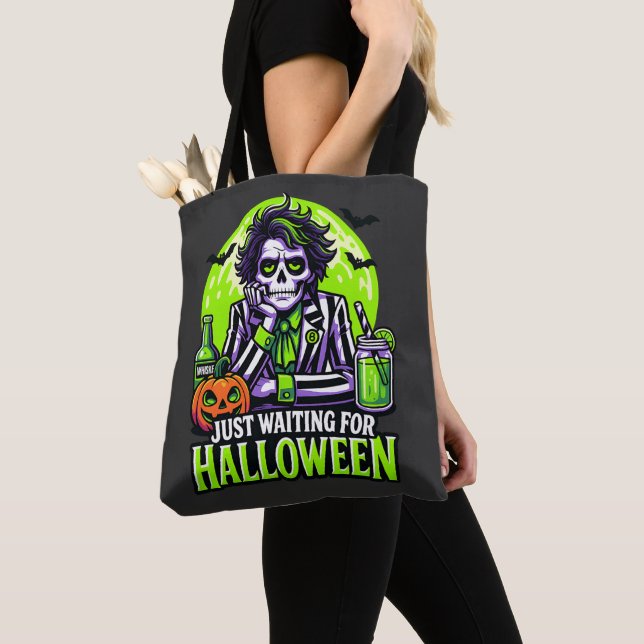 Bolso De Tela Just Waiting for Halloween – Funny Spooky Season (Detalle)