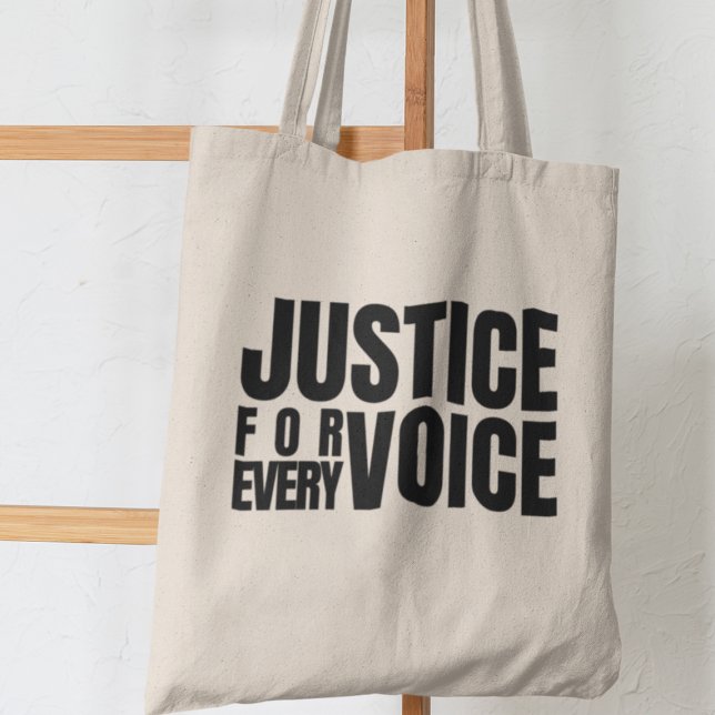 Bolso De Tela Justicia Para Cada Voz Empoderamiento De Justicia  (Get yours today and be a part of the change!)