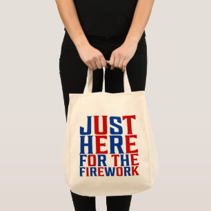 Bolso De Tela Justo Aquí Para Los Fuegos Artificiales Divertidos
