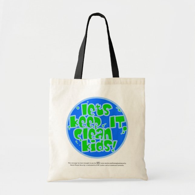 Bolso De Tela K.I.C.K. Plástico y contaminación (Frente)