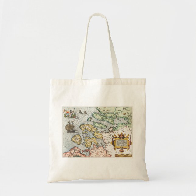 Bolso De Tela Kaart van Zeeland (1592) de Frans Hogenberg. (Frente)