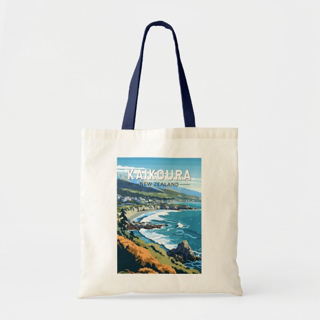Bolso De Tela Kaikoura Nueva Zelanda Vintage (Frente)