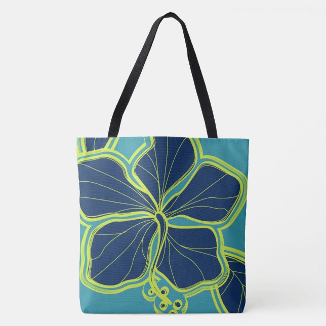 Bolso De Tela Kailua Hibiscus Hawaii Reversible Beach Bag (Anverso)