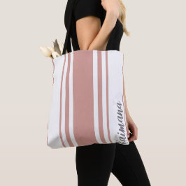 Bolso De Tela Kaimana Monograma de Rayas Minimalista