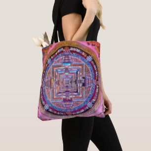 Bolso De Tela Kalachakra Sera Mandala en rosa