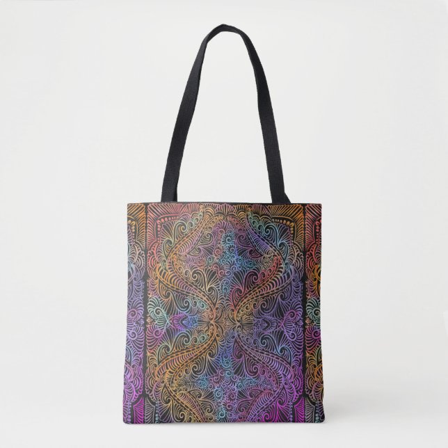 Bolso De Tela Kaleidoscope arcoiris Mandala (Anverso)