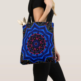 Bolso De Tela Kaleidoscopio con círculo, salmón a gradiente azul
