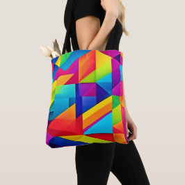 Bolso De Tela Kaleidoscopio de color geométrico