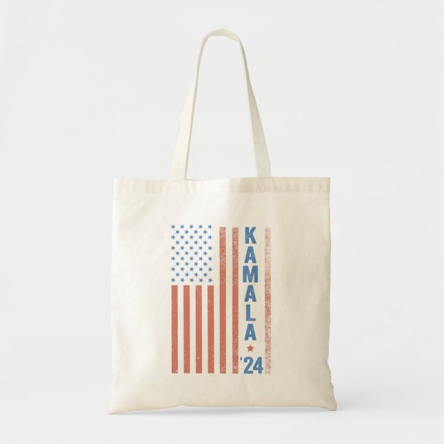Bolso De Tela Kamala Bandera Americana Elección Presidente (Frente)