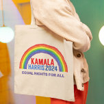 Bolso De Tela Kamala Harris 2024 Derechos LGBTQ arcoiris<br><div class="desc">Votar por Kamala Harris en 2024. Un lindo arcoiris político para los votantes demócratas LGBTQ en Estados Unidos. Ordenar este diseño electoral con el mensaje LGBT de igualdad de derechos para todos.</div>