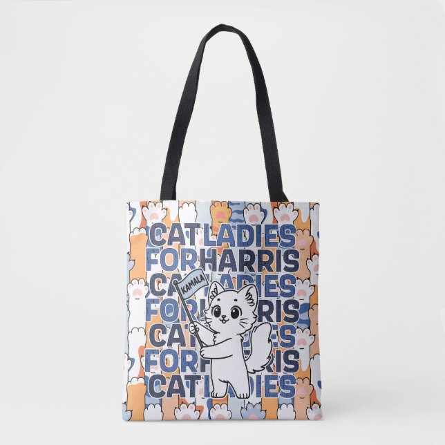 Bolso De Tela Kamala Harris 2024, presidente de Gato Electoral (Anverso)