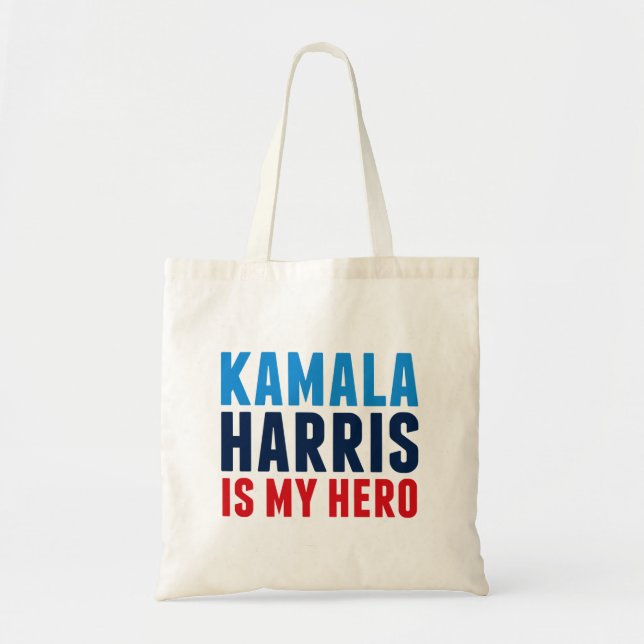 Bolso De Tela Kamala Harris es mi héroe (Frente)
